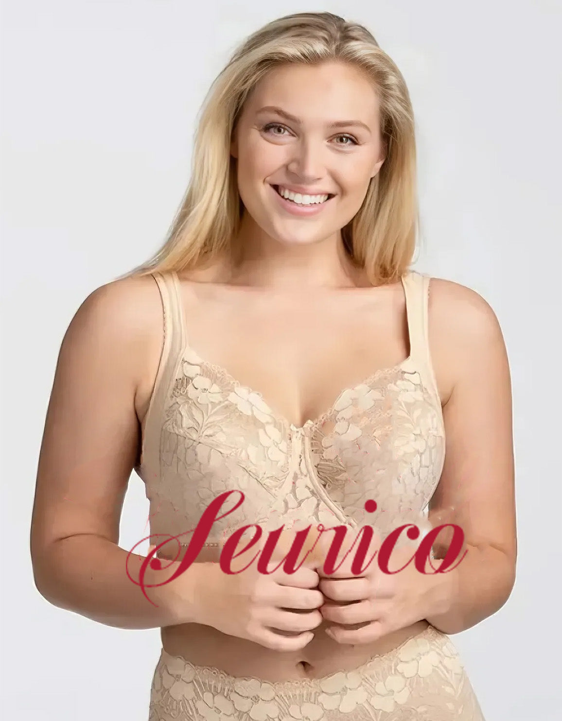 Seurico - 3 Stkš„Damen-Jacquard-BH mit Frontverschluss