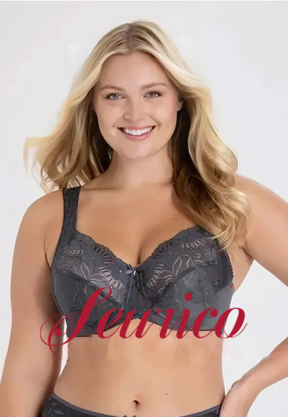 Seurico - 3 Stkš„Damen-Jacquard-BH mit Frontverschluss