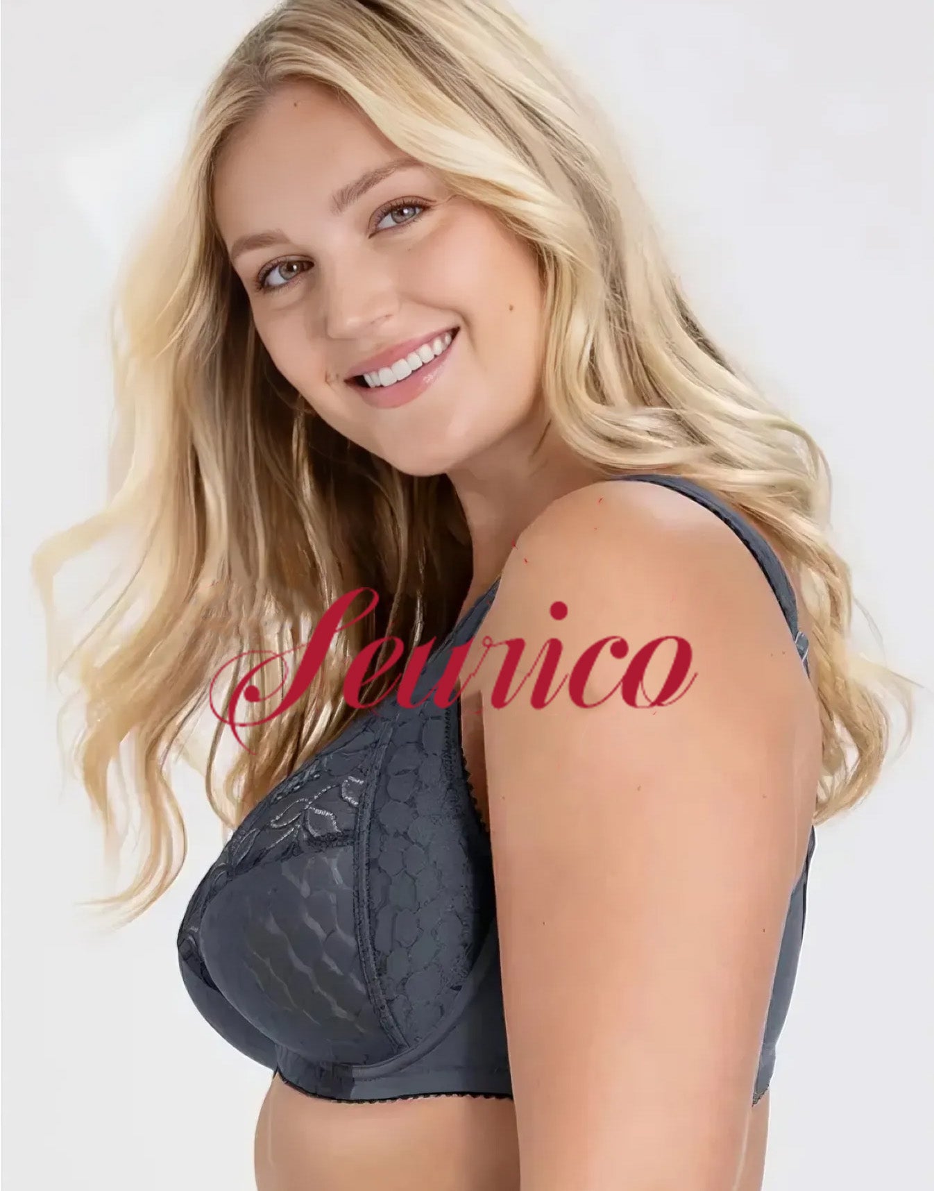 Seurico - 3 Stkš„Damen-Jacquard-BH mit Frontverschluss